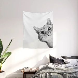 Sneaky cat tapestry